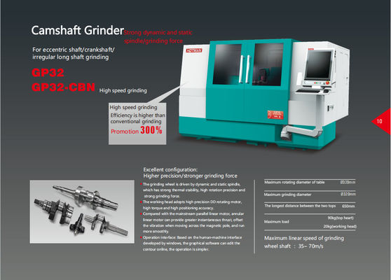 CNC Cam Grinder، GP32-CBN ماشین آسیاب کشش برای موتور دیزل آلیاژ سخت، موتورسیکلت، کشش پمپ