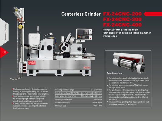 سنگ شکن بدون مرکز CNC با دقت بالا Super Strong Grinding Force Form Grinding برای آلیاژ سخت FX-24CNC